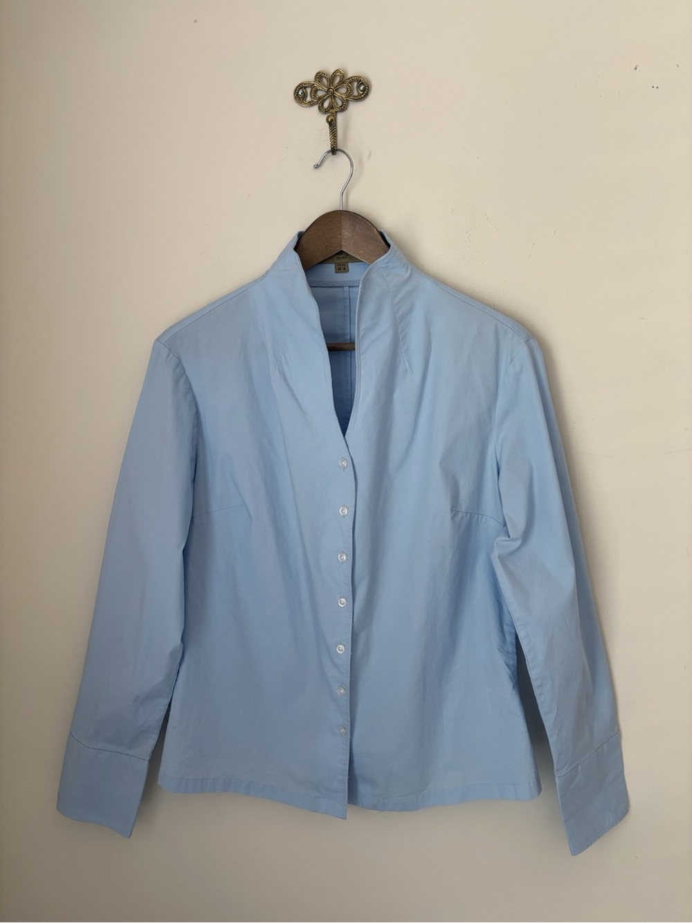 Dubarry Pale Blue Snowdrop Button Down Shirt Women's Sz 42 US 12